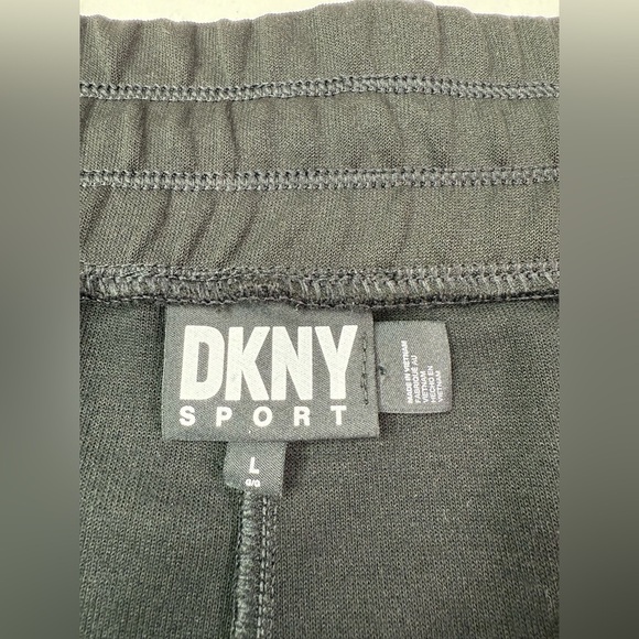 DKNY Casual Mid Rise Black Logo Joggers Sweatpants Striped Size Large - Picture 3 of 8